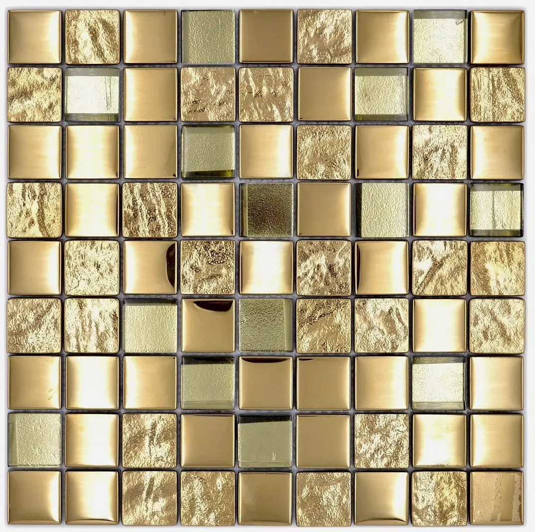 Gold glass mosaic tiles 300x300mm